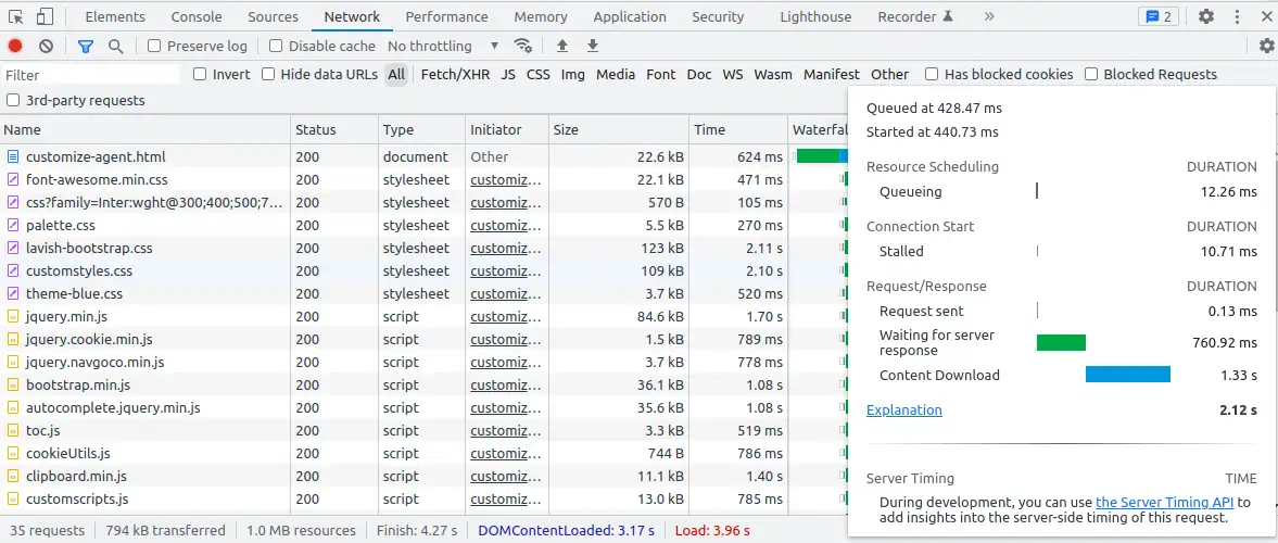 Chrome Developer tool