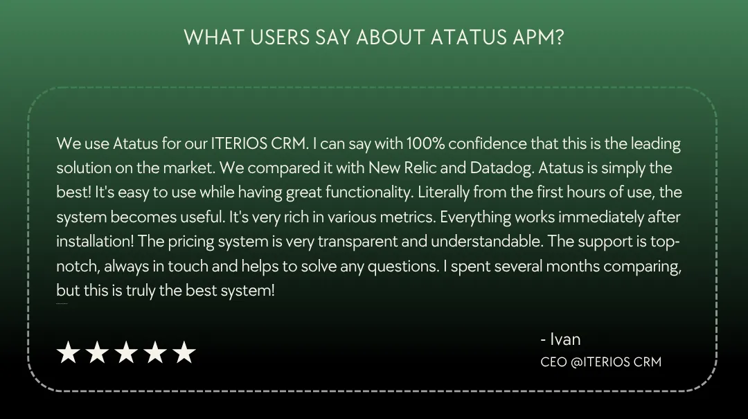 User Review for Atatus APM