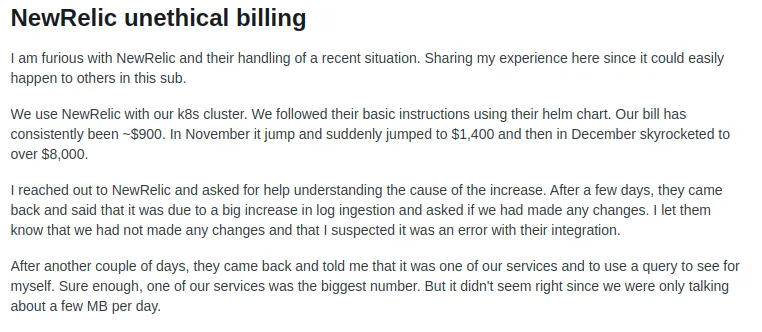 NewRelic unethical billing