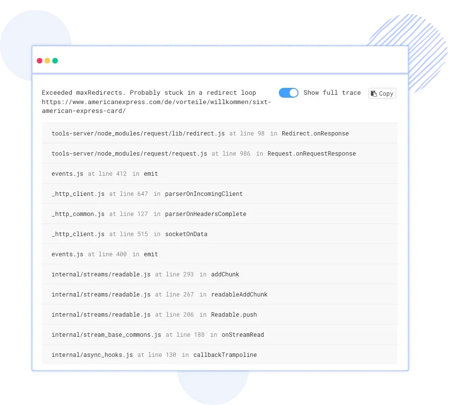 Node.js Exceptions