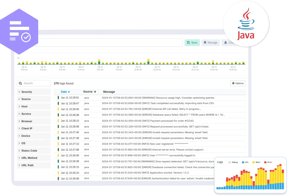 Java Logs Monitoring