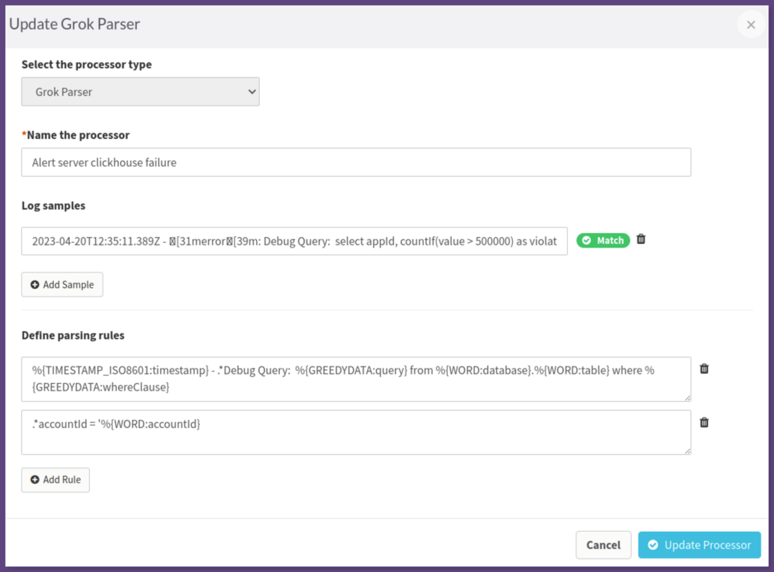 Supporting Log Pipelines